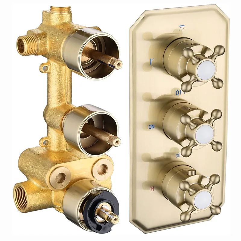 3 Way Concealed Shower Control Valve Kit Brass Shower Diverter Valve