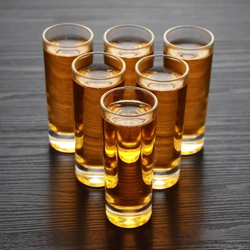 Wholesale Customized 60ml  2oz Tall Slim Shot Glasses Tequila Shooter Shot Glass with Heavy Base