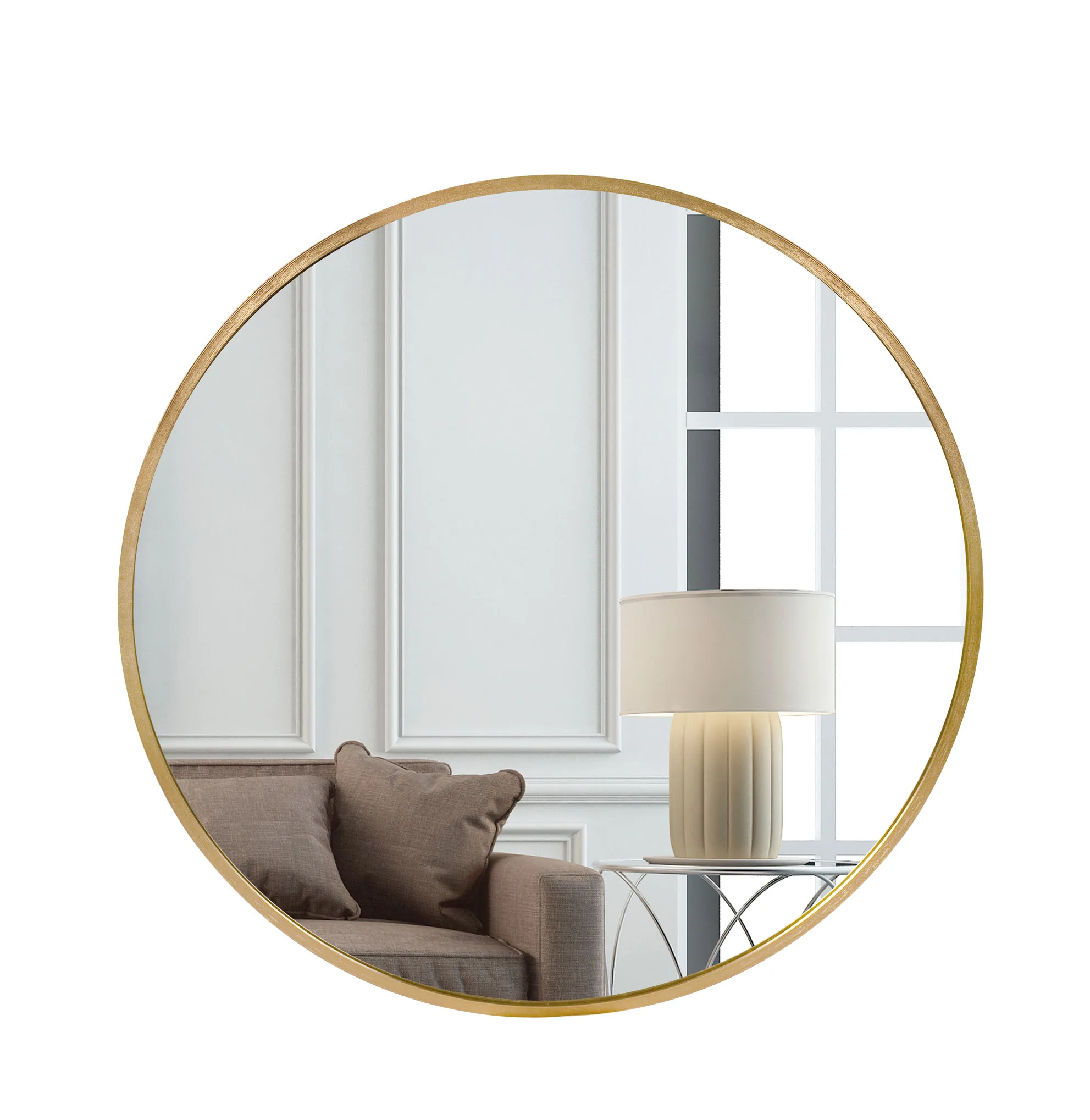 Wall 40cm 50cm 60cm Small Matte Frame Mirror Hallway Bedroom modern Decor Round wall Mirror for Living Room