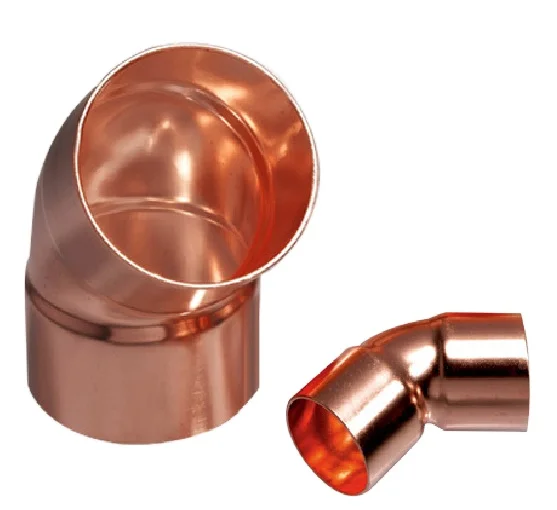 Copper pipe fittings 45 degree elbow T2 straight pipe coil connection fittings refrigeration fittings