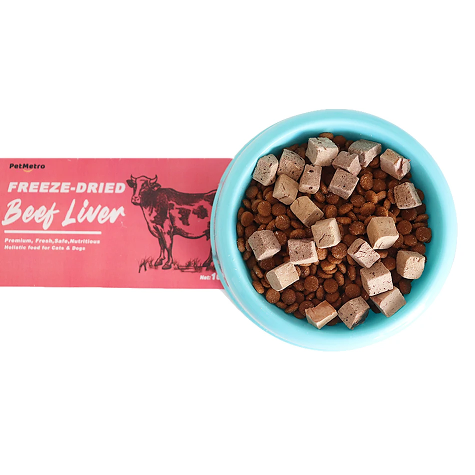 Freeze pure meat cat snack mixed with cat dry food chicken nutrition  pet staple dog food freeze-dried dog food raw bone meat