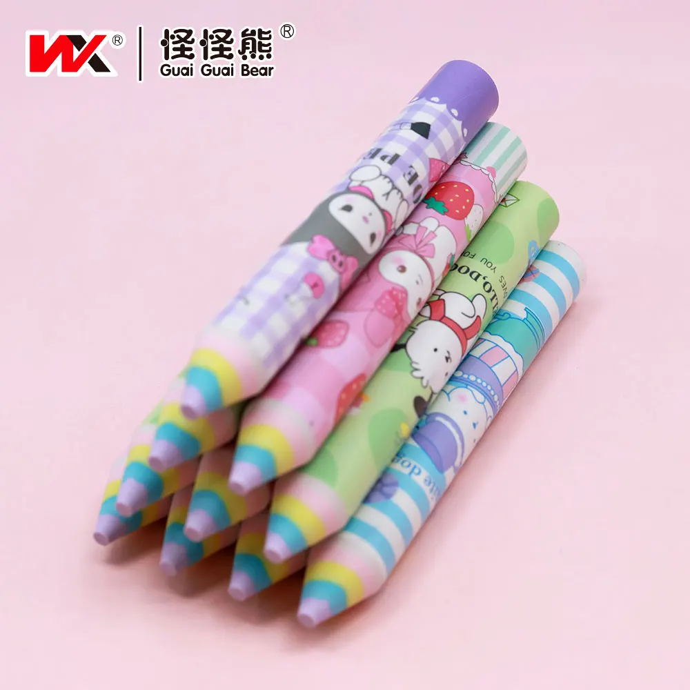 2024 New Stock Kawaii Rabbit Kitten Pencil Eraser Rubber and TPR Toy-Shaped School Supplies for Children Factory Promotion