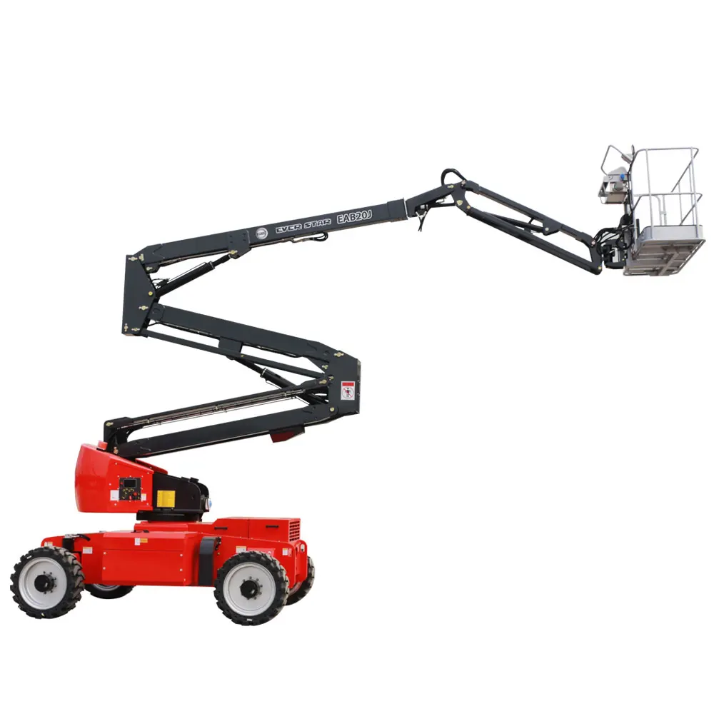 High Lifting Height Trailer Mounted Manually Boom Aerial Work Lift with CE