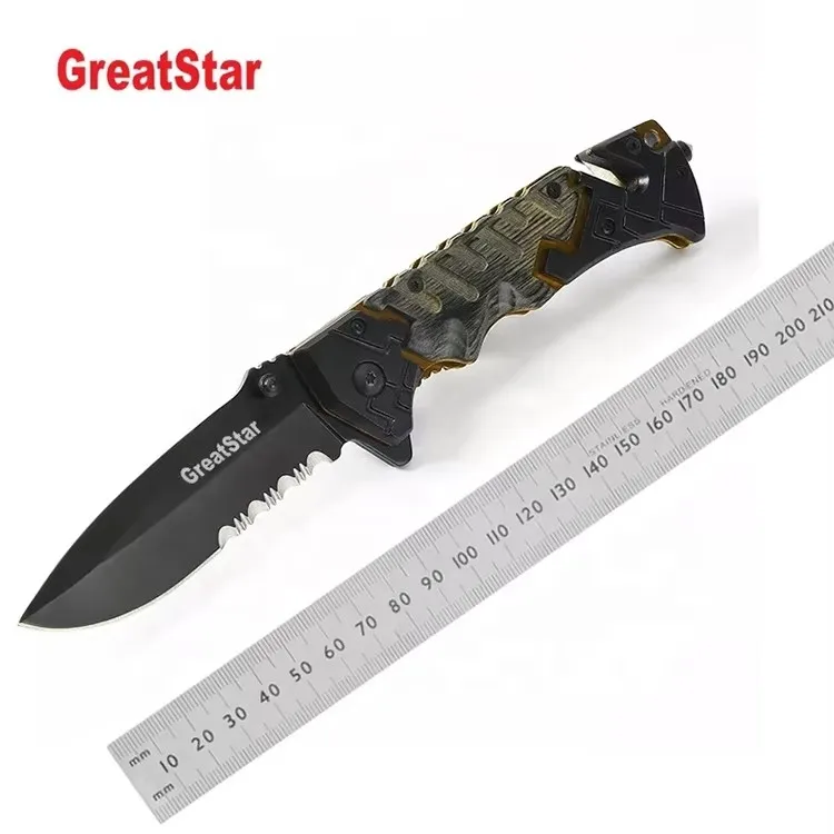 customized tools Folding Pocket Camping Knife Blade Outdoor Survival Knives Fruit Cutter Aluminum Handle Hunting Knife