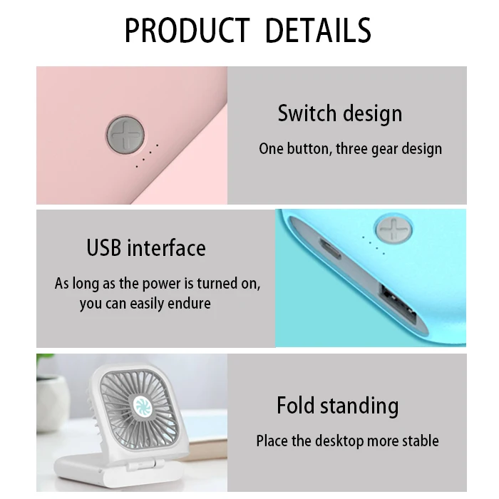 Led Car Neck USB Price Small Air Portable Rechargeable Mini Desk Fan with Water