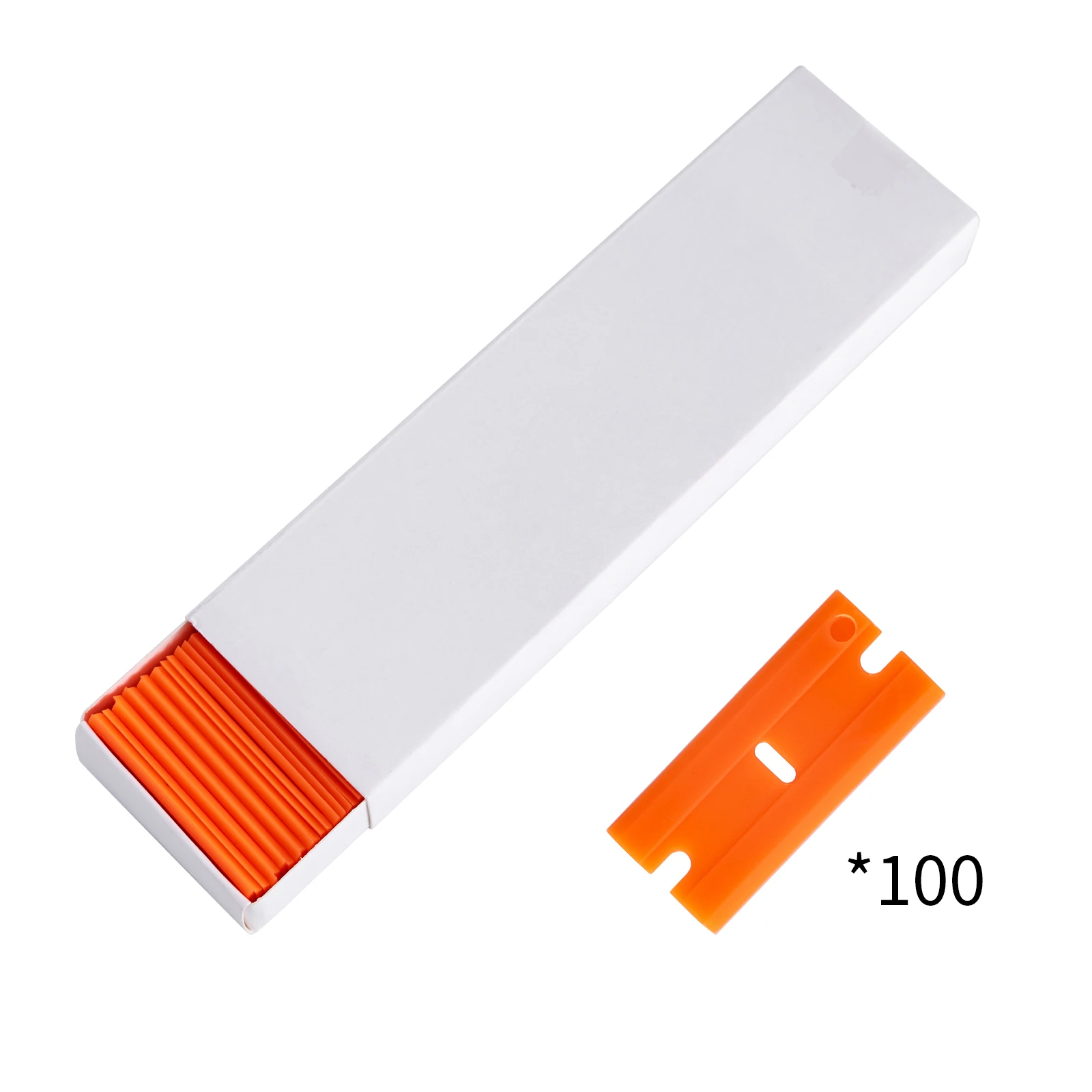 7mo Hot Selling Orange Plastic Razor Scraper Blades Replacement Decal Sticker Glue Remover Tool