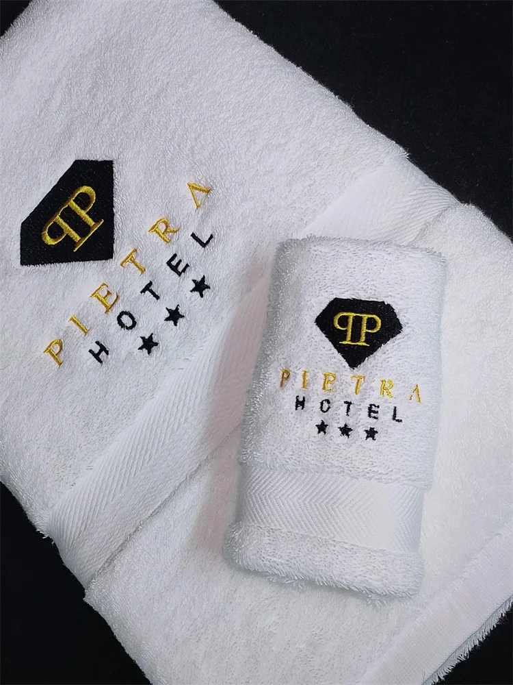 2022 new products customized logo jacquard process five star luxury hotel 100% cotton bath towel for girls