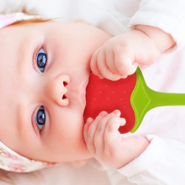 
Bpa Free Food Grade Silicone Rubber Cute Funny Chewable Silicone Baby Teething Toys Fruit Silicone Teether Baby Teethers 