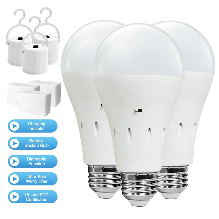 Portable Cordless Charging Emergency Bulb Recharge Bulb Emerg Led Lights With Battery Batteries rechargeable led bulb