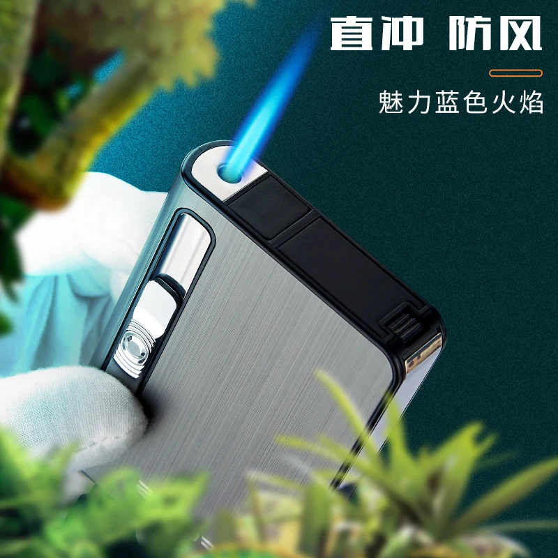YH027  Metal cigarette case with jet flame windproof lighter USB rechargeable