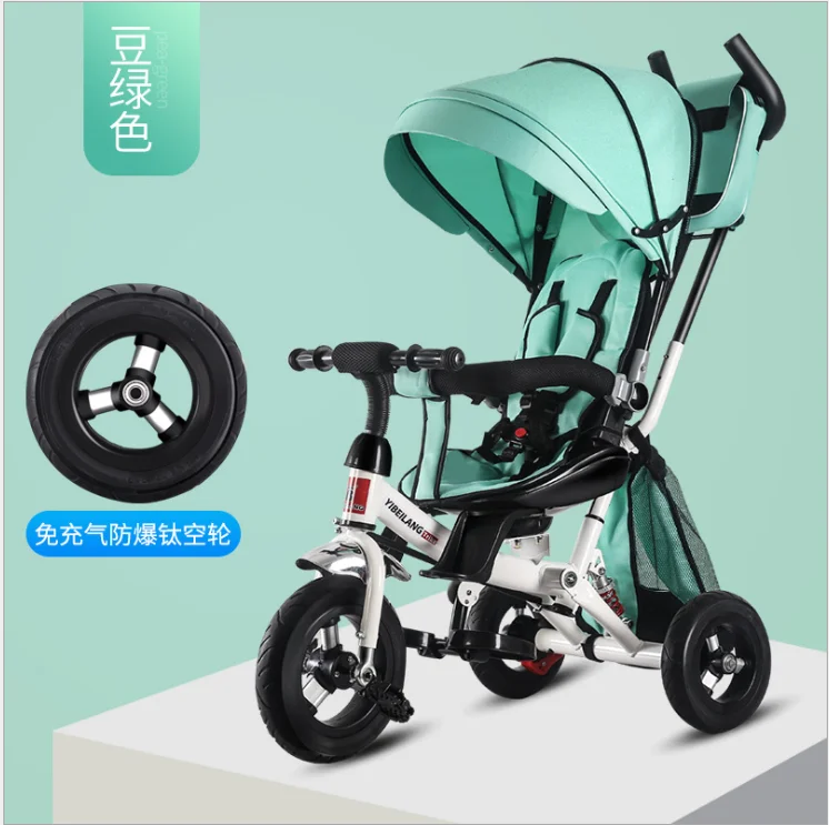 Baby tricycle for 1-5 years, with foldable Canopy kids metal tricycle for kids