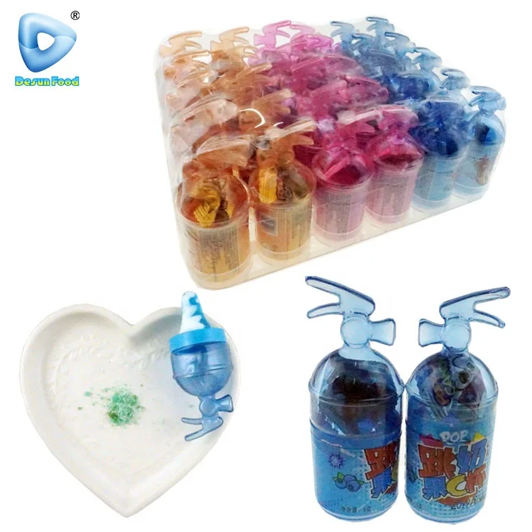 Pop extinguisher cup toy nipple candy with popping candy