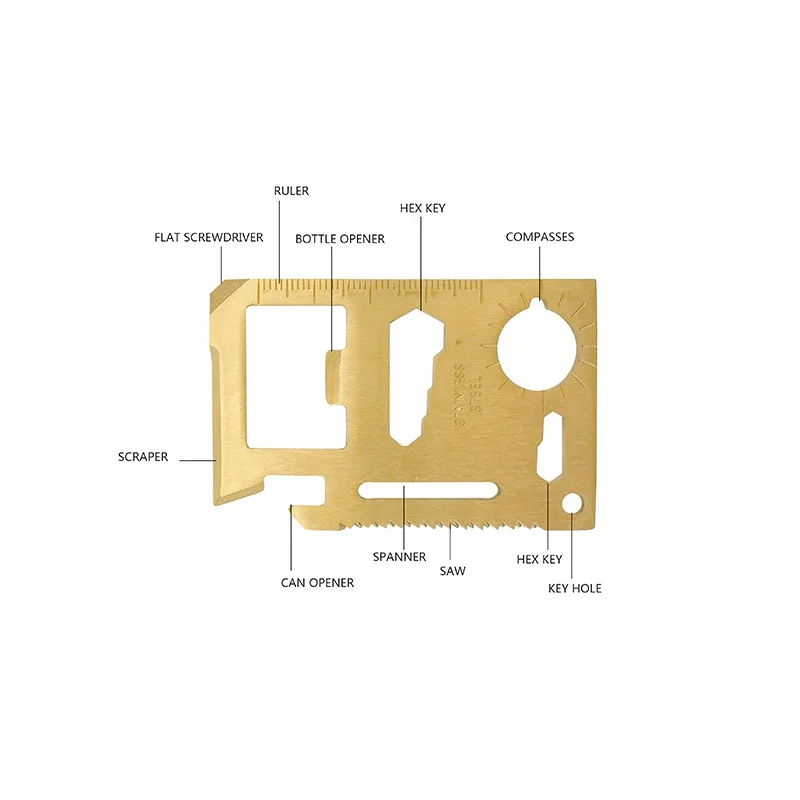 Hot Sales Survival Rescue Emergency Tool EDC Stainless Steel Credit Card Multi Tool