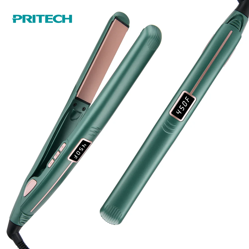 PRITECH Private Label Flat iron Ceramic coating PTC Heat 450 degree Curling Salon Professional Portable Hair Straightener