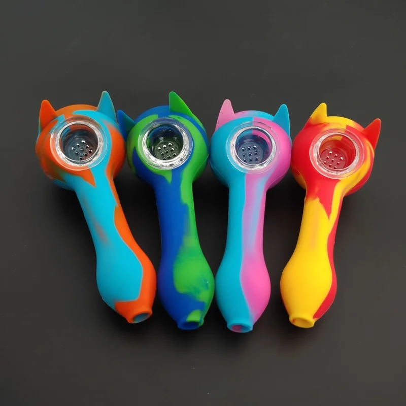 Multicolor Cat Modeling Smoking Accessories Tobacco Silicone Smoking Pipe