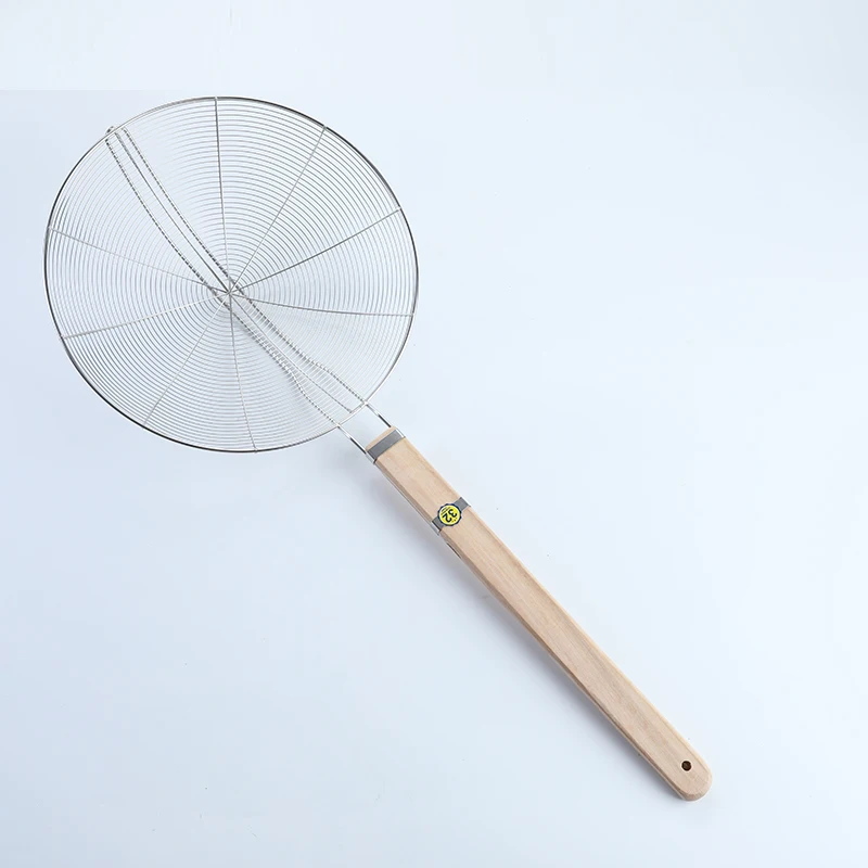 Ситечко для макаронных изделий пищевого класса, Сетчатое ситечко из тонкой проволоки с деревянной ручкой, ситечко из нержавеющей стали