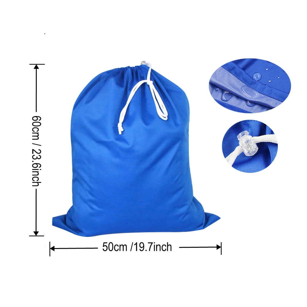 Big 50x60cm solid waterproof PUL laundry bag reusable wet diaper bag pail liner leakproof travel drawstring bag with toggle