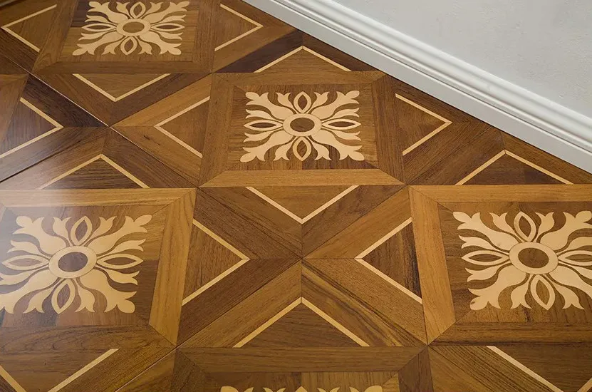 Wood Parquet Tile Wood Inlay Art Parquet Flooring