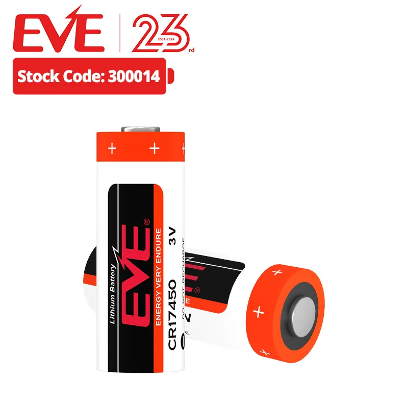ЕВА CR17450 высокой емкости 3 0 V 2400mah цилиндрические батареи вольт сигнализация лития Li-MnO2 батарея