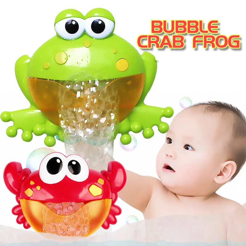 
Latest Bubble Frog&Crabs Baby Bath Toy Bubble Maker Swimming Bathtub Soap Machine Toys for Children With Music Water Toy 