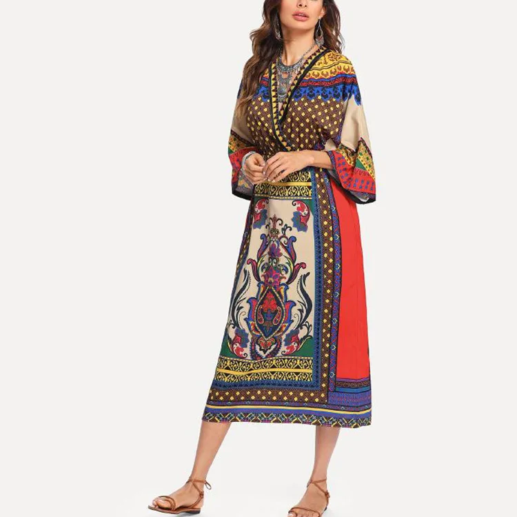 Fashion Women Plus Size Print Dress Traditional African Long Dress