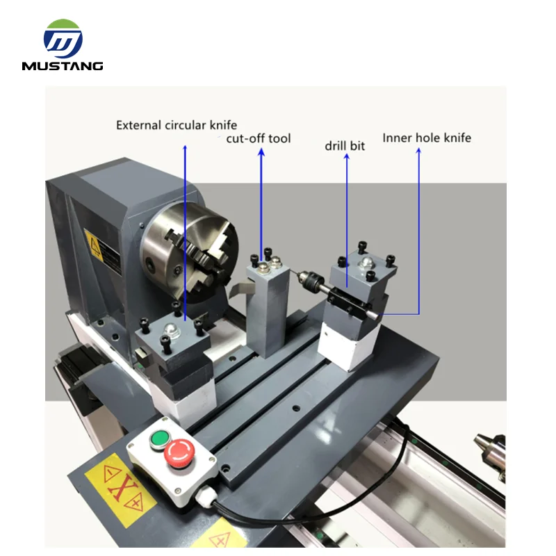 MT5025 Mustang CNC Mini Wood Turning Lathe Machine with Chuck 250mm Diameter
