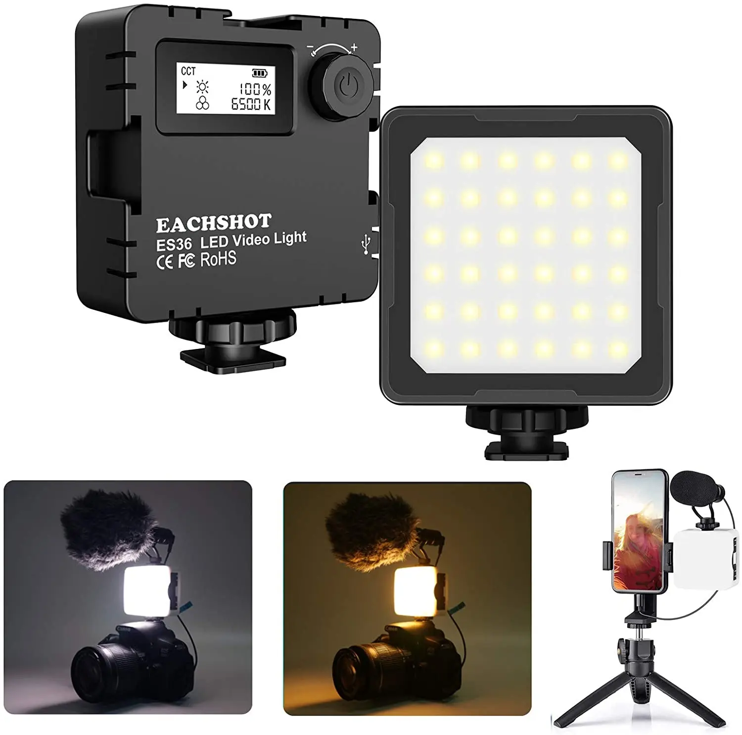 Camera flash light Bi-color Mini LED Photography video Light Camera Lamp
