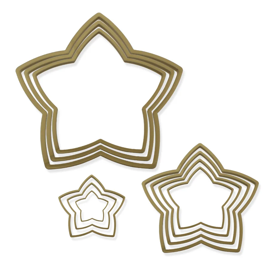 
10PCS Five-pointed Star Shapes 3D Plastic Star Cookie Cutter Set Biscuit Pastry Molds Fondant for Christmas Tree Gift 