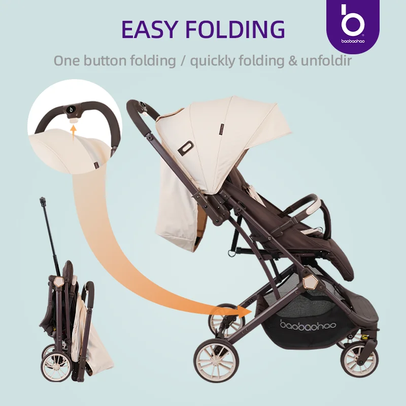 Two-way lightweight baby stroller Luxury Factory Wholesale Stroller OEM support reversible handle Compact WagonSystem