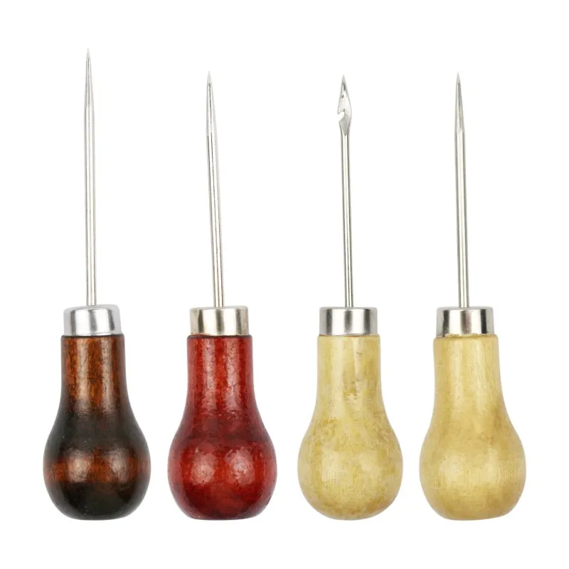 Wholesale Leather Making Tools Tongwood Handle Single Hoist Sewing Pointed Awl