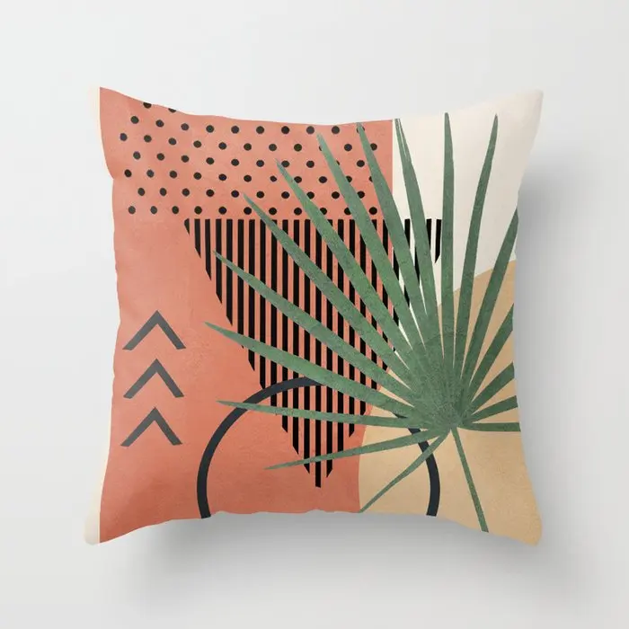 Wholesale Nordic Plant Geometric Abstract Seat Soft Sofa Bedroom Living Room Home Decorative Pillowcases