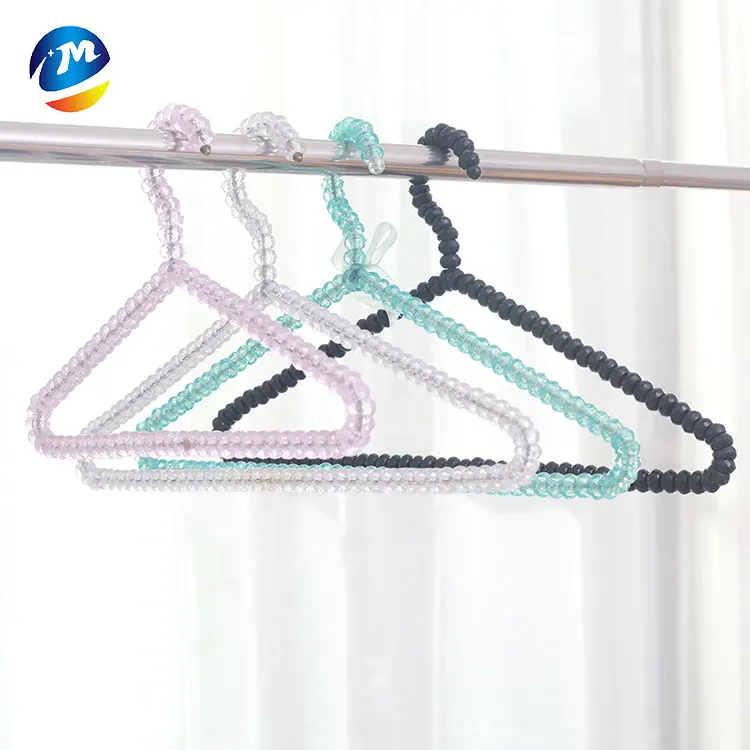 40cm pearl bead plastic adult hanger clothes rack wardrobe hangers slip-resistant pearl hanger