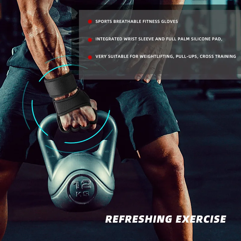 Unisex Custom Fitness Weight Lifting Gloves Sport Training Hand Gloves Made of Silicone for Gym and Ski Workouts Men and Women