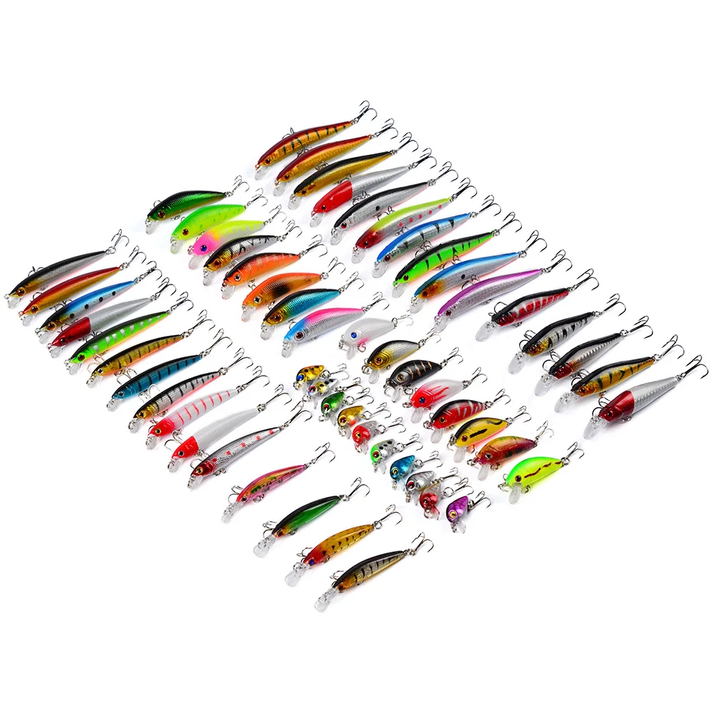 Horizon 56pcs Bass Fishing Lures Minnow Hard Pencil Lure Floating Carp Fishing Peche Leurre Fish Bait Set
