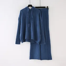 Oversize Mink Luxury Mongolia Erdos Knit Women Pullover 100% Cashmere Sweater Twin Set