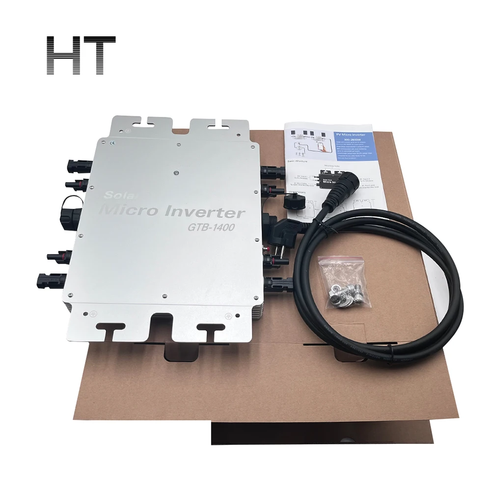 In Stocks HT WIFI micro inverter 800W 1000w 1400W 1600w micro grid tie solar inverter with mppt 100% safety