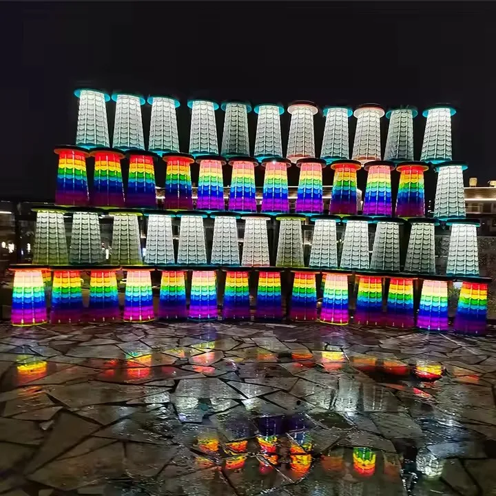 Upgrade Outdoor Portable Telescopic Camping Stool With Led Light Plastic Folding Luminous Stool