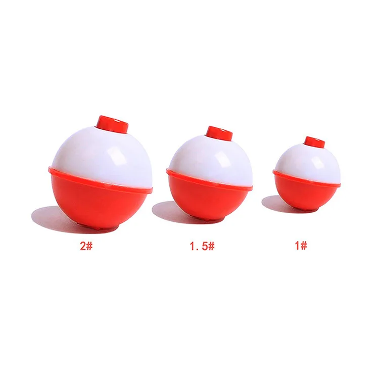 15pcs/lot 1 Inch Size Round Plastic Fishing Bobber Buoy Float Sea Fishing Floats Plastic Floats