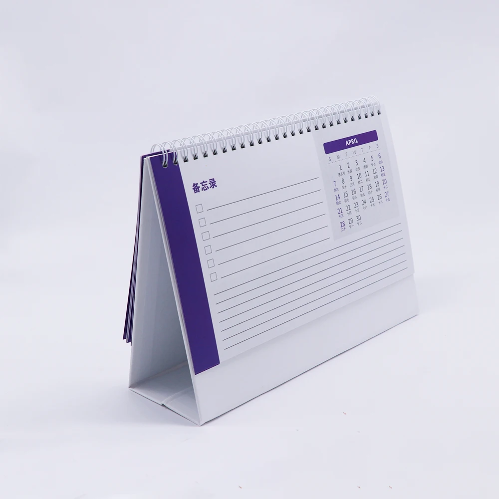 2024 Custom 12-Month Desk Calendar Cheap Business Table Cardboard Planner with Offset Printing for Company Promotion