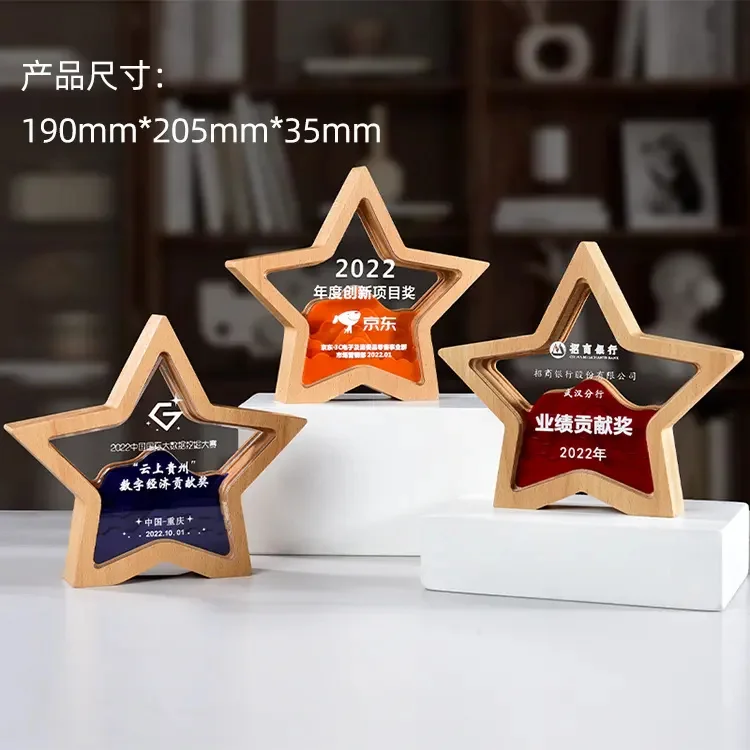 Custom Crystal Sport Trophy Cup Manufactures Metal Pentagram Acrylic Trophy