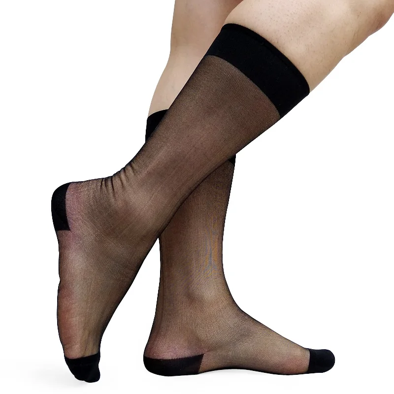 High Quality Socks Supplier Summer Business Work Dress Black Silk Sheer Thin Nylon Sheer
