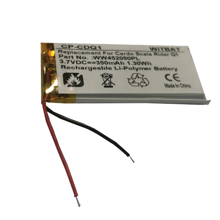 WW452050PL for Cardo Scala Rider Q1 Q3 Microphone battery