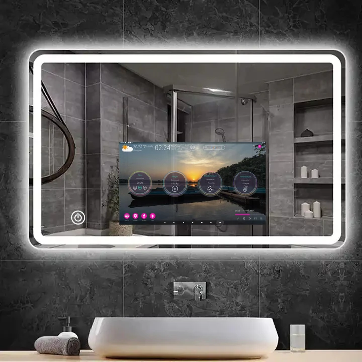 Blue-tooth Intelligent Mirror Android 11 System Anti-fog Waterproof Smart Magic Mirror TV LED lighting Bathroom Smart Mirror