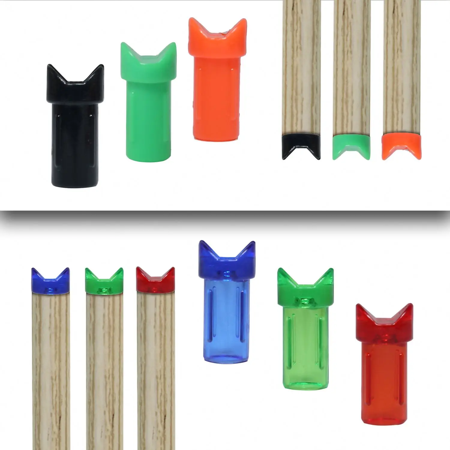 6 Colors Arrow Half-moon Insert Nocks ID 7.6mm/0.300 Inch Archery Arrow Accessories Knocks for Crossbow Bolts