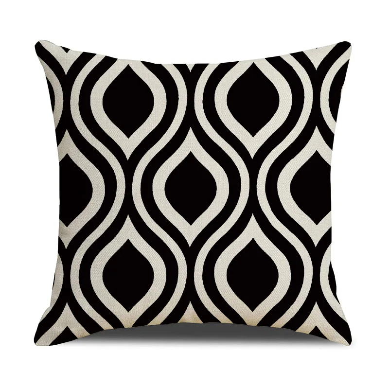 Nordic Geometry Black White Cushion Pillow Cover Home Decorative Office Sofa Polyester PillowCase