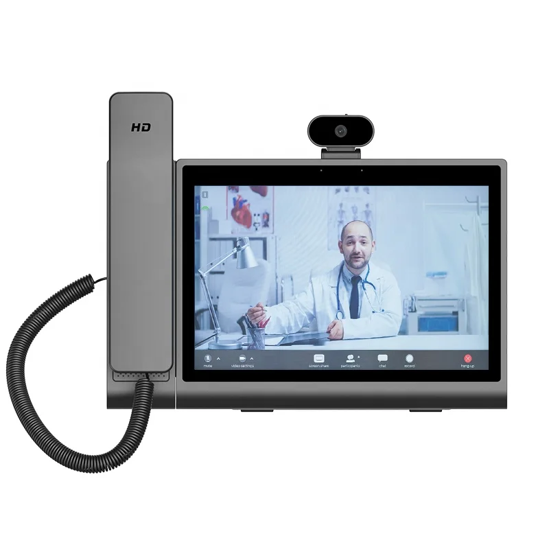 HD Voice Removable Camera Conference Terminal High quality Touch Screen Bluetooth SIP IP Video Android Desk Phones