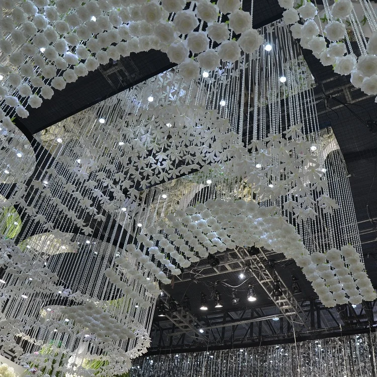 The most cost-effective LED mirror plate beads and flower strings arch for wedding, restaurant, bar and hotel ceiling decoration