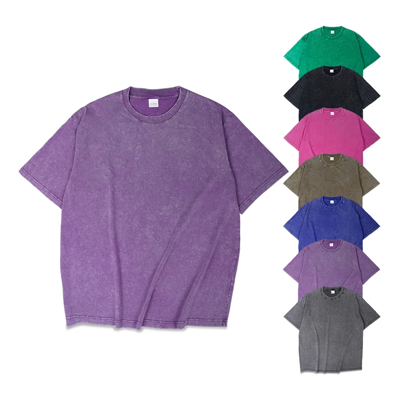 Wholesale 230gsm Streetwear Plain Oversized Tshirt Custom Essentials Cotton Crew Neck Oversized Cropped Machine Printing for Men