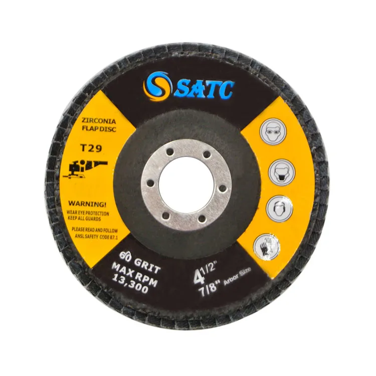 SATC 200PCS Premium 5x7/8 Inch 125x22mm Zirconia Flap Disc Sanding Grinding Disk, 20-Package