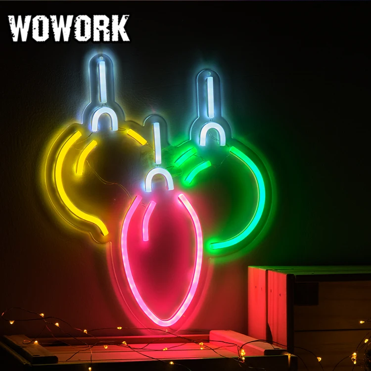 2024 WOWORK Fushun Wholesale Custom DIY Personal Party RGB Led 5v USB Acrylic Neon Sign Light for Office Home Shop Decoration